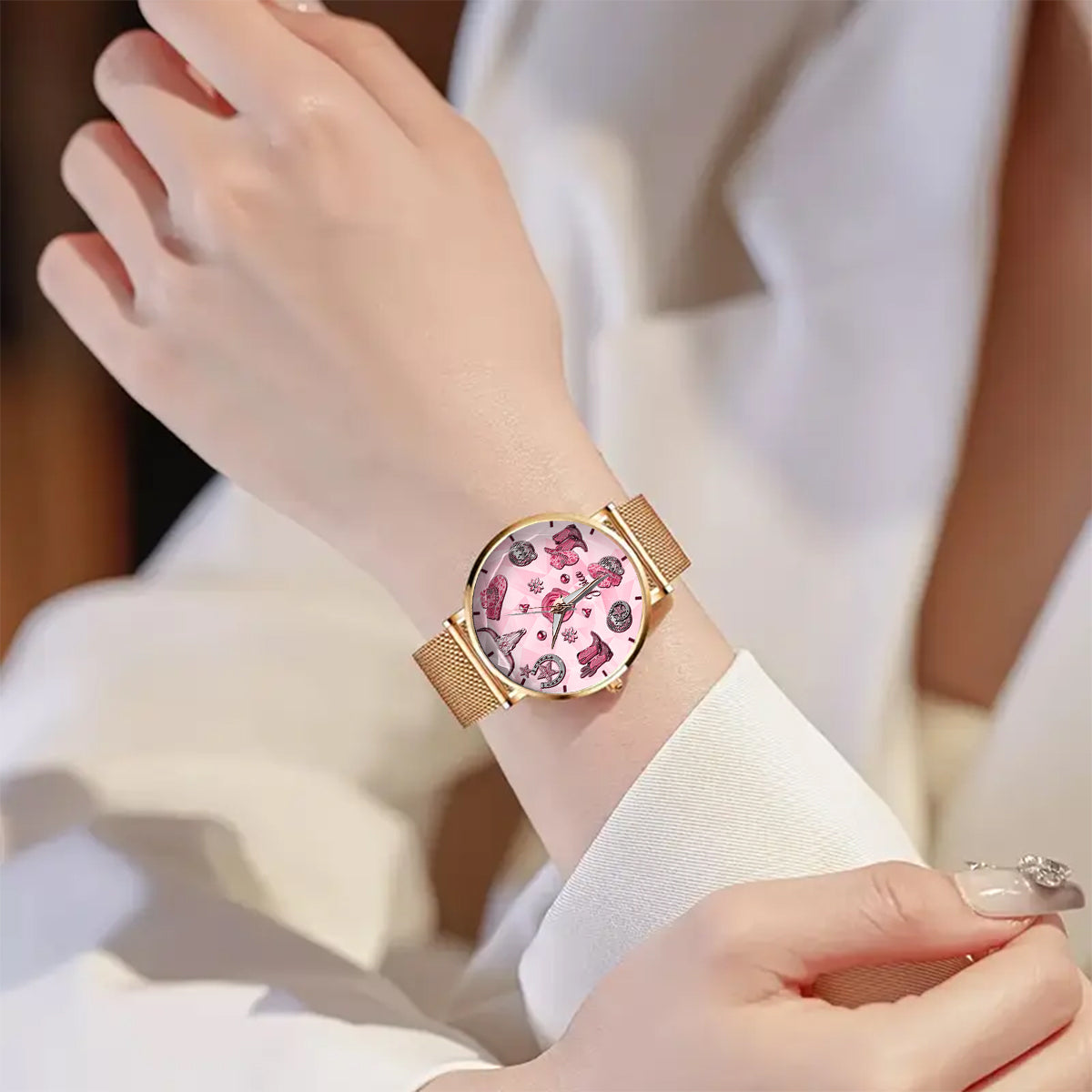 Sparkling Cowgirl - Personalized Cowgirl Women Hand Watch