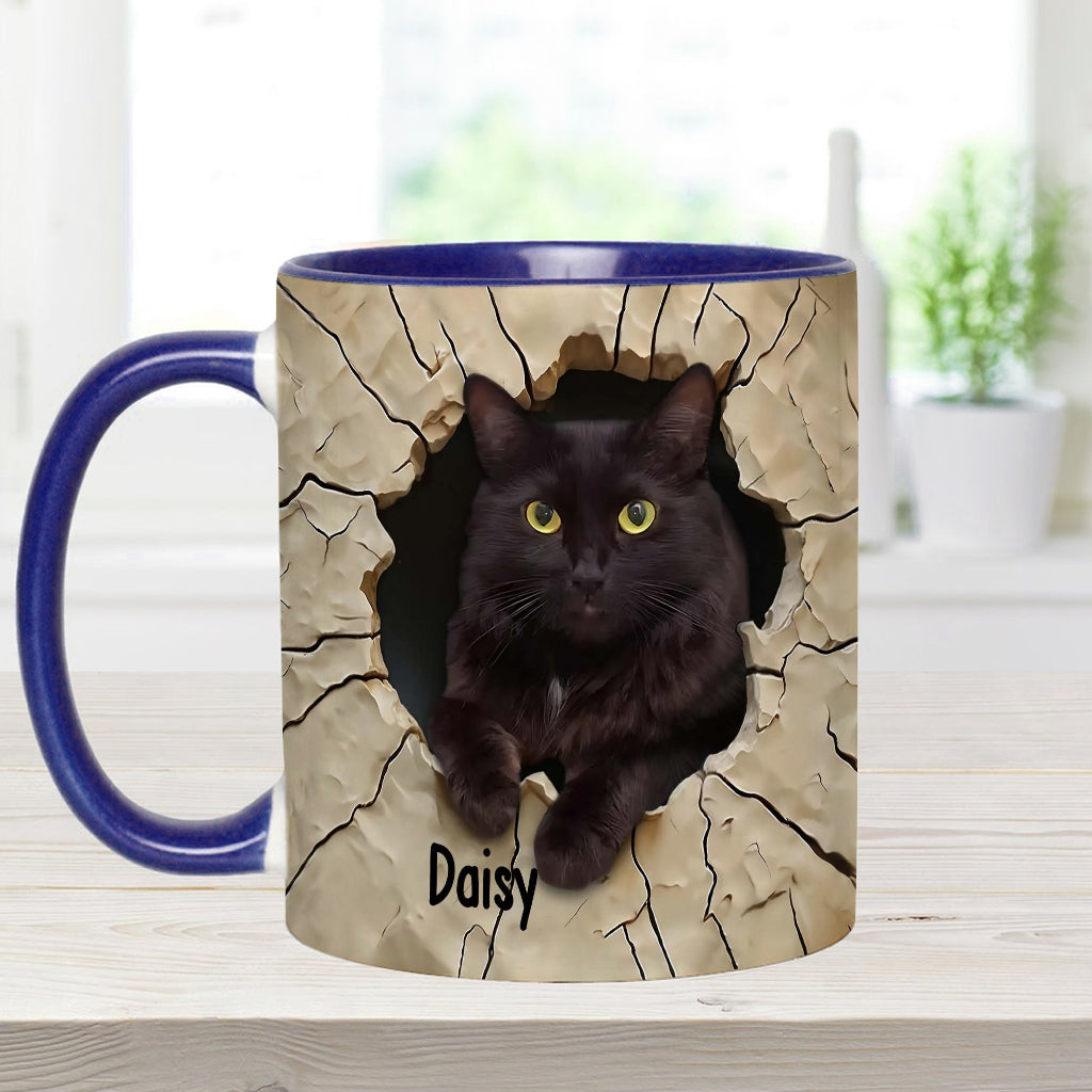 Love Black Cat - Personalized Black Cat Accent Mug
