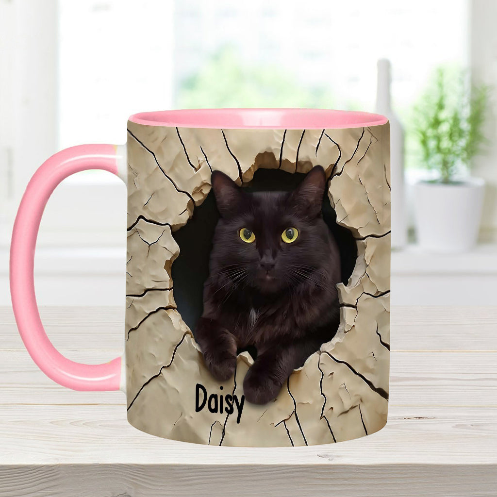 Love Black Cat - Personalized Black Cat Accent Mug