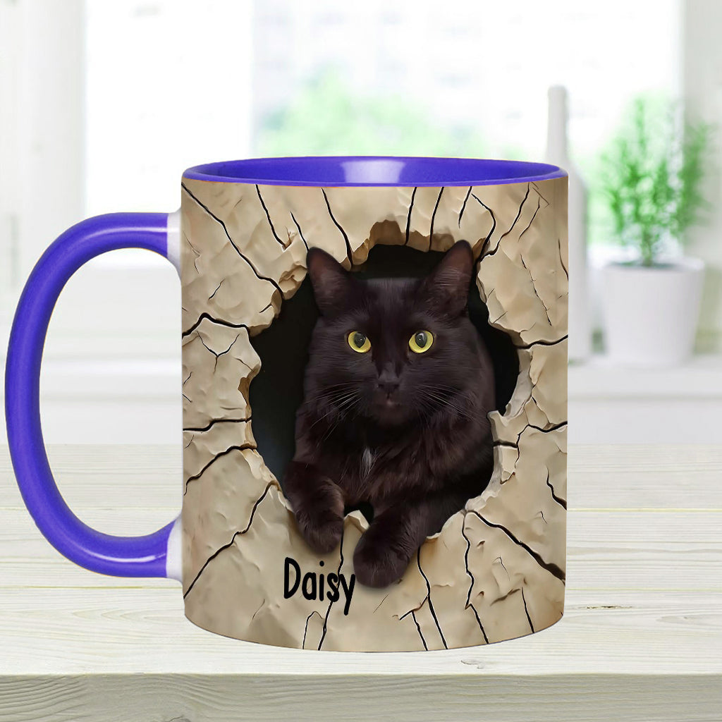 Love Black Cat - Personalized Black Cat Accent Mug