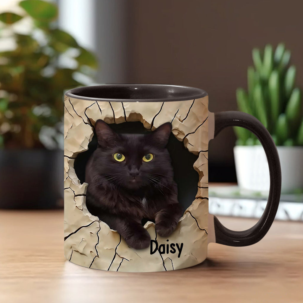 Love Black Cat - Personalized Black Cat Accent Mug