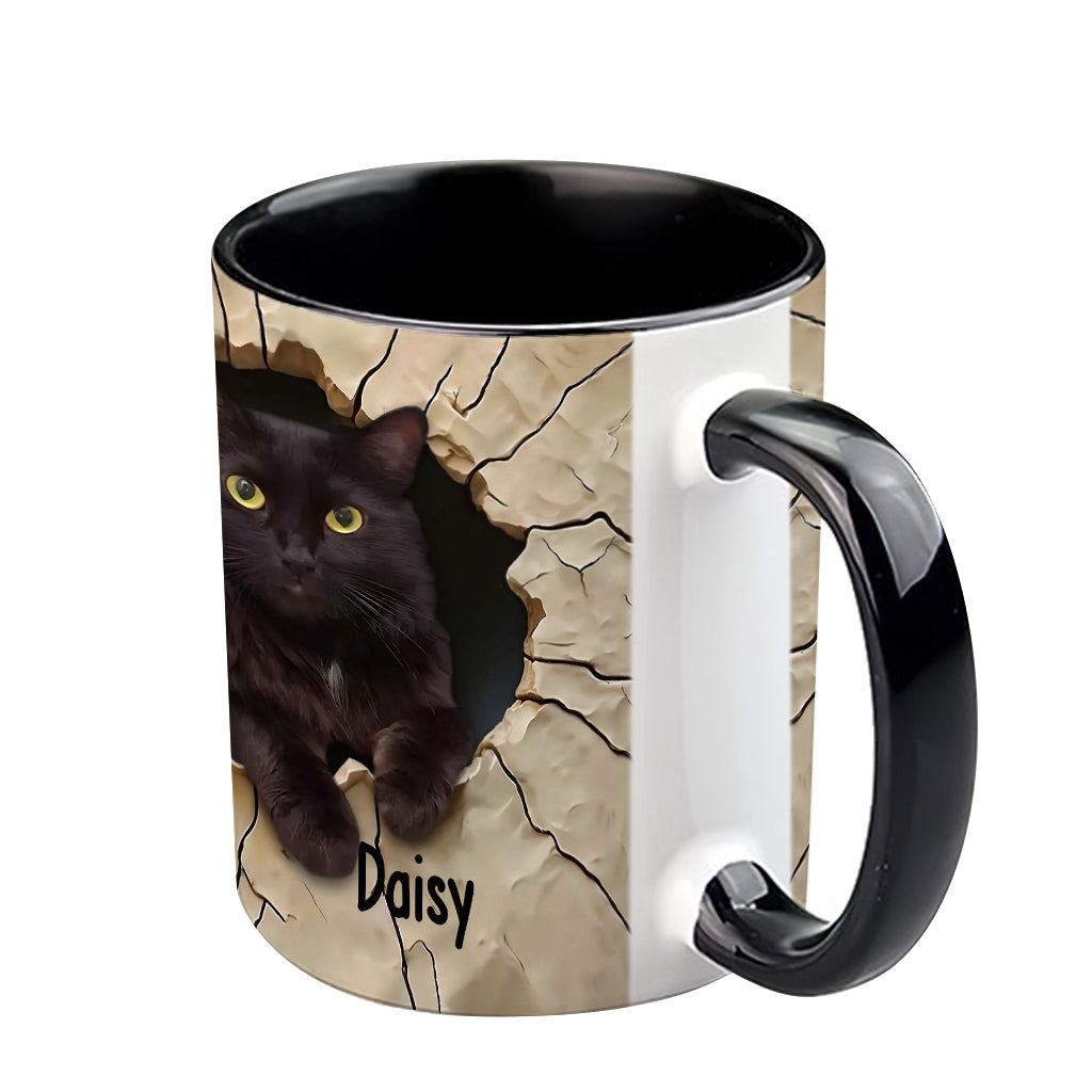 Love Black Cat - Personalized Black Cat Accent Mug