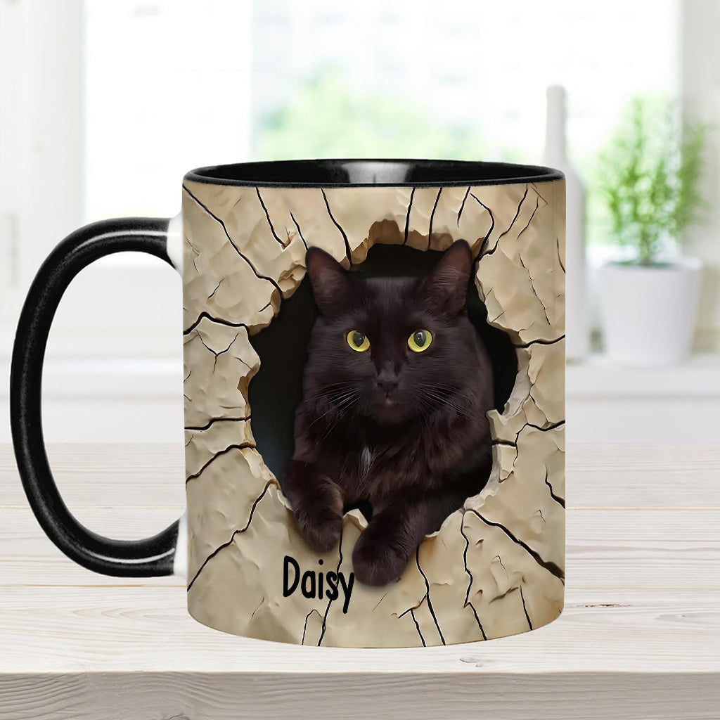Love Black Cat - Personalized Black Cat Accent Mug