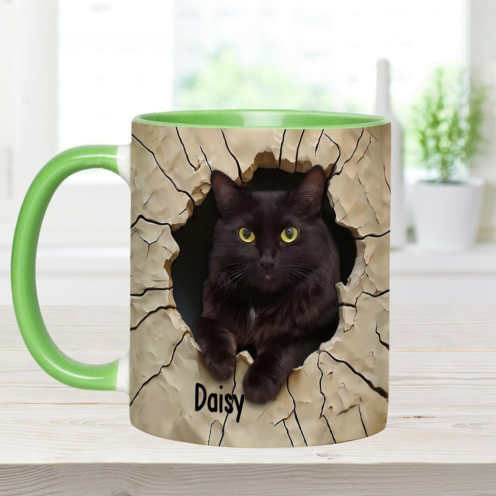 Love Black Cat - Personalized Black Cat Accent Mug