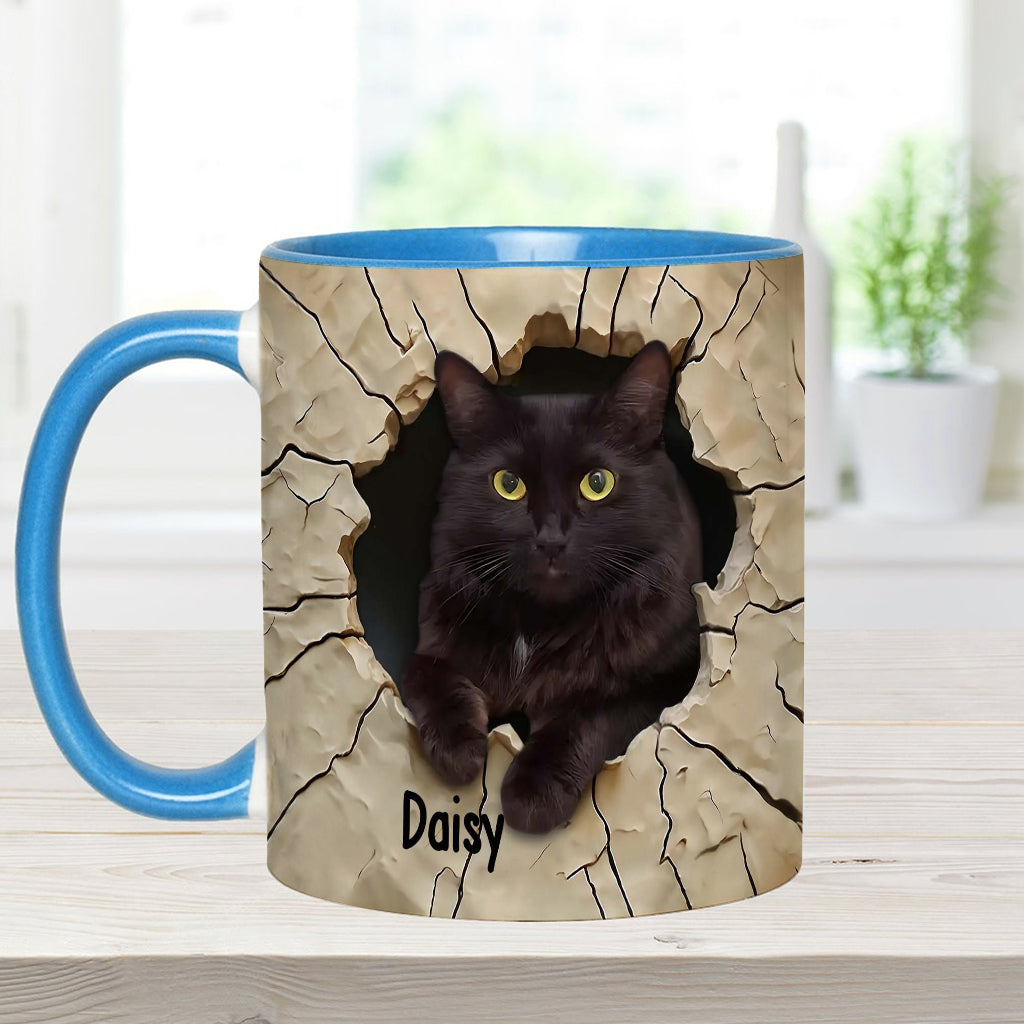 Love Black Cat - Personalized Black Cat Accent Mug