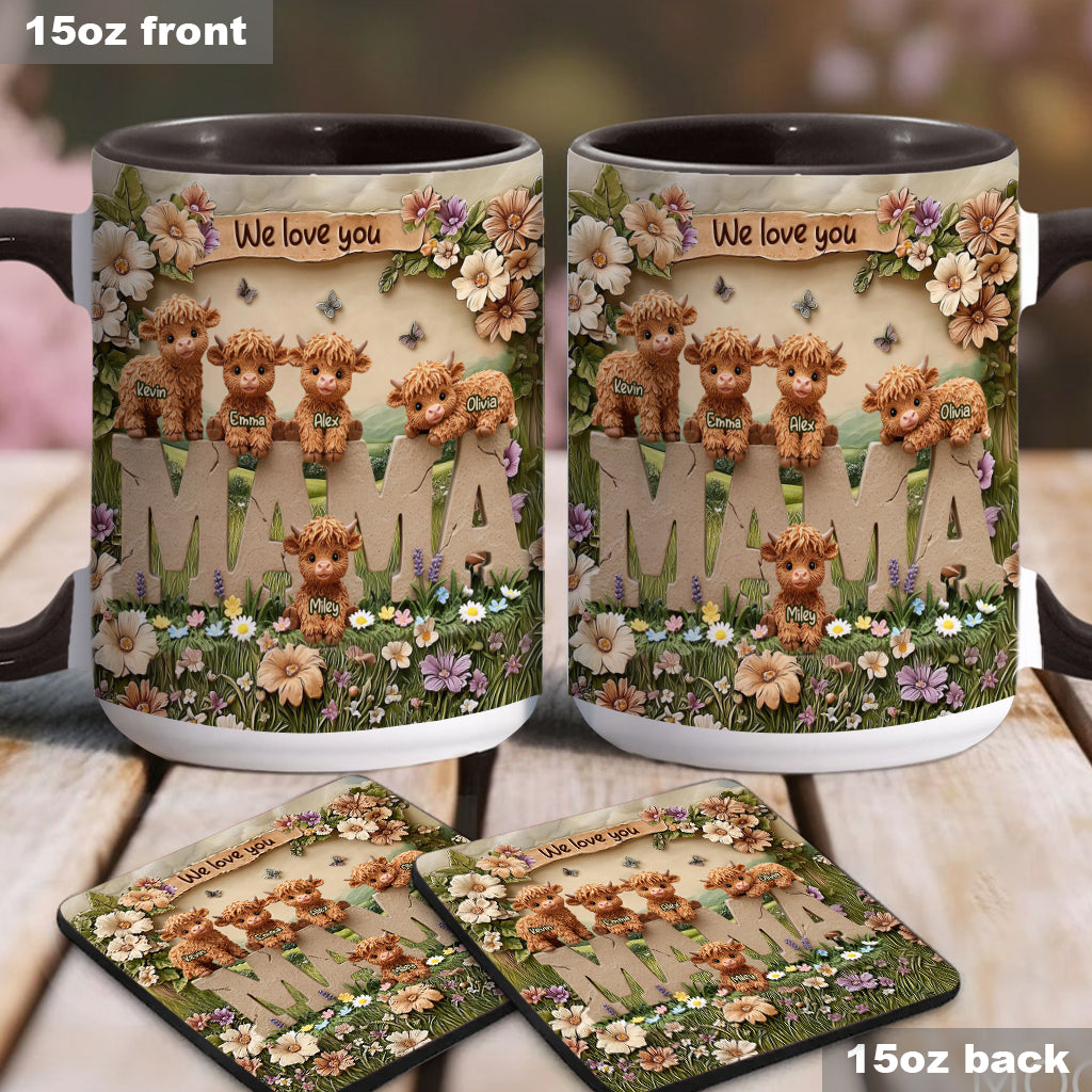 Cute Highland Cow Mama - Personalized Mother Accent Mug
