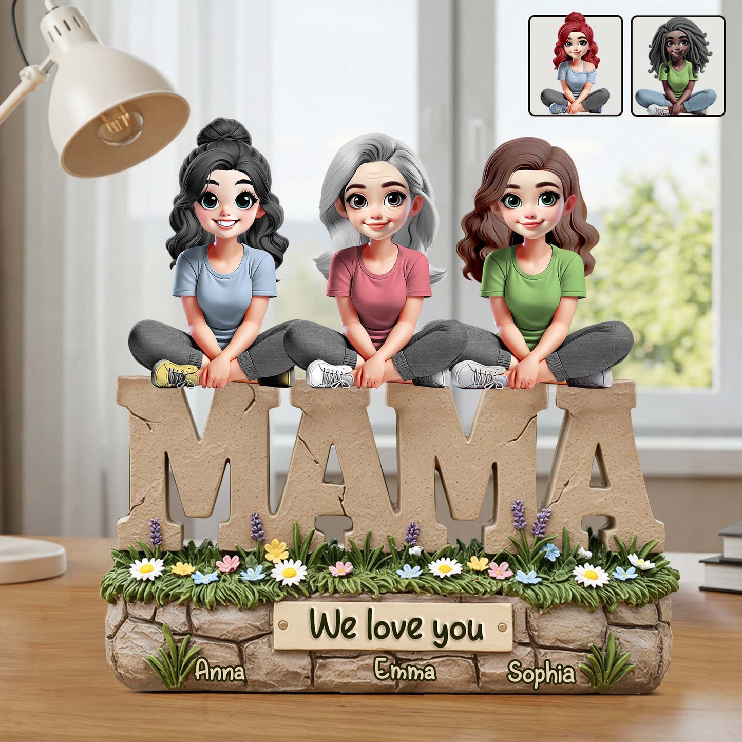 We Love You Mama - Personalized Mother Custom Shaped Acrylic Plaque