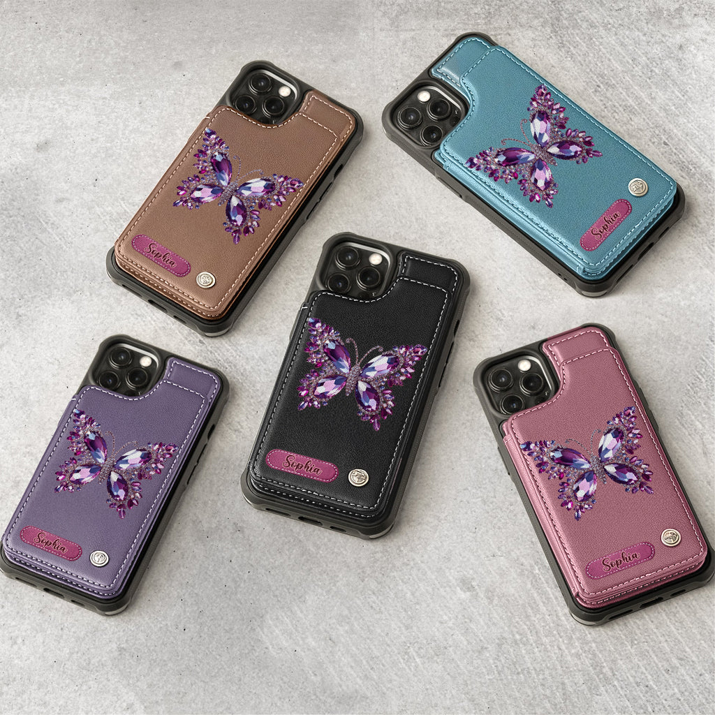 Beautiful Butterfly - Personalized Butterfly Wallet Phone Case