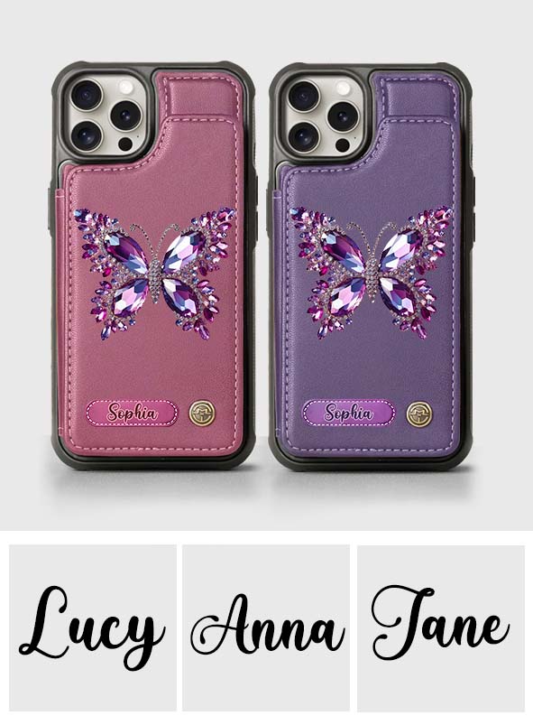Beautiful Butterfly - Personalized Butterfly Wallet Phone Case