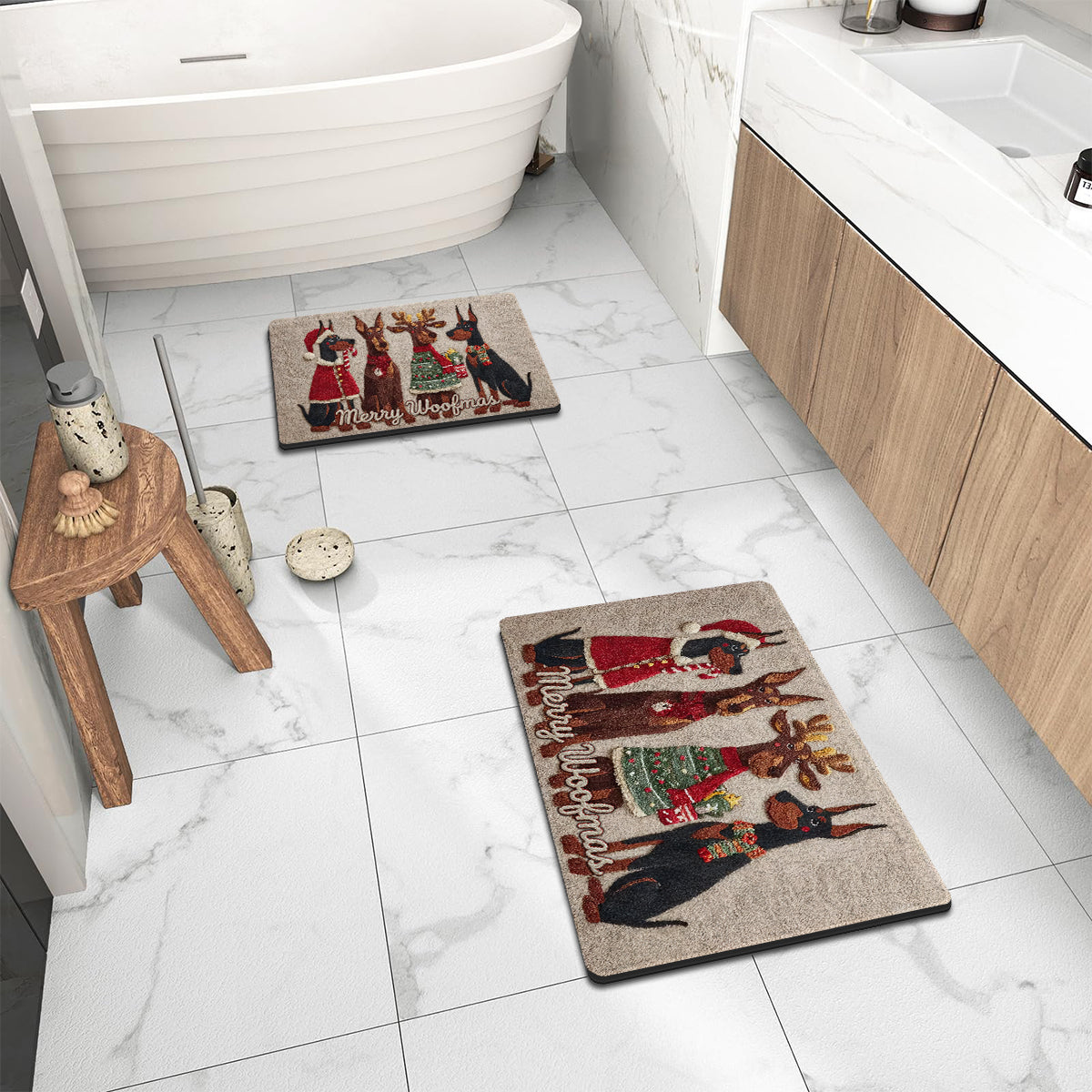 Christmas Dog - Personalized Dog Non-Slip Tufted Rug