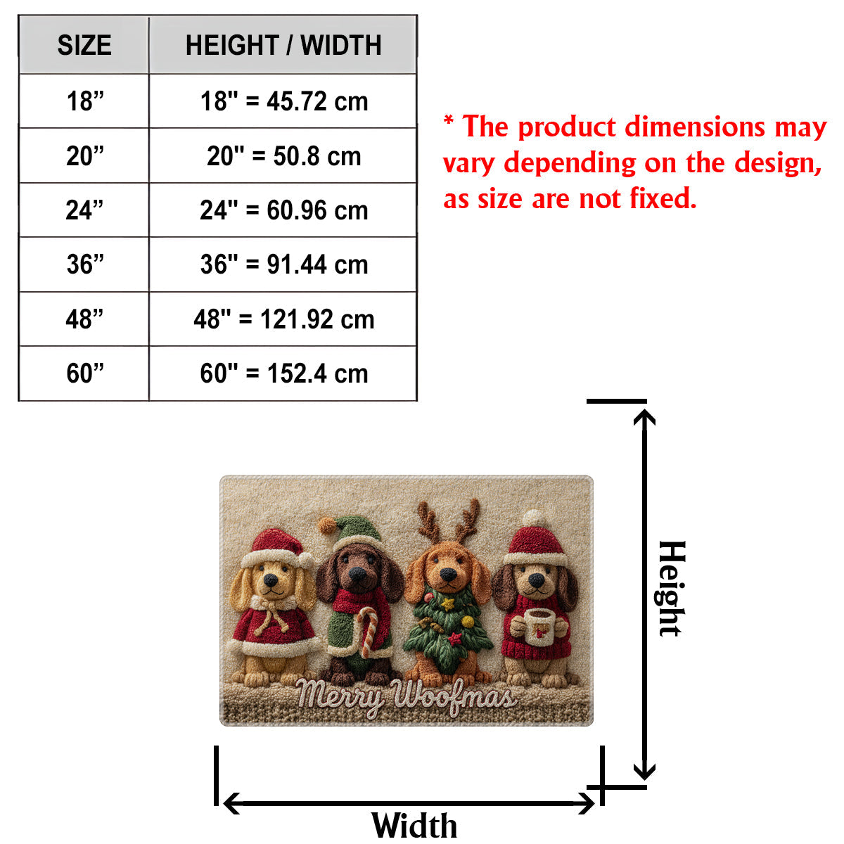 Christmas Dog - Personalized Dog Non-Slip Tufted Rug