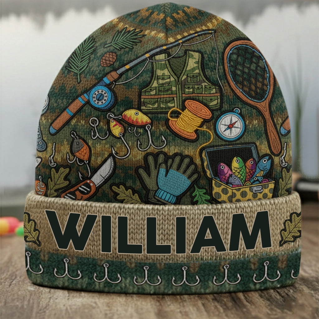 Love Fishing - Personalized Fishing Beanie Hat