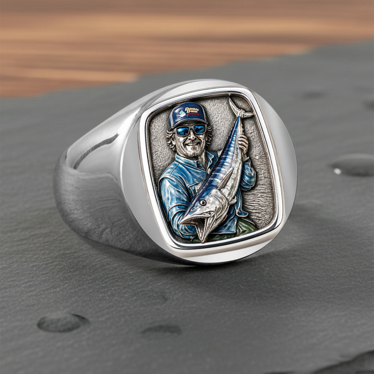 Gone Fishing - Personalized Fishing Signet Ring
