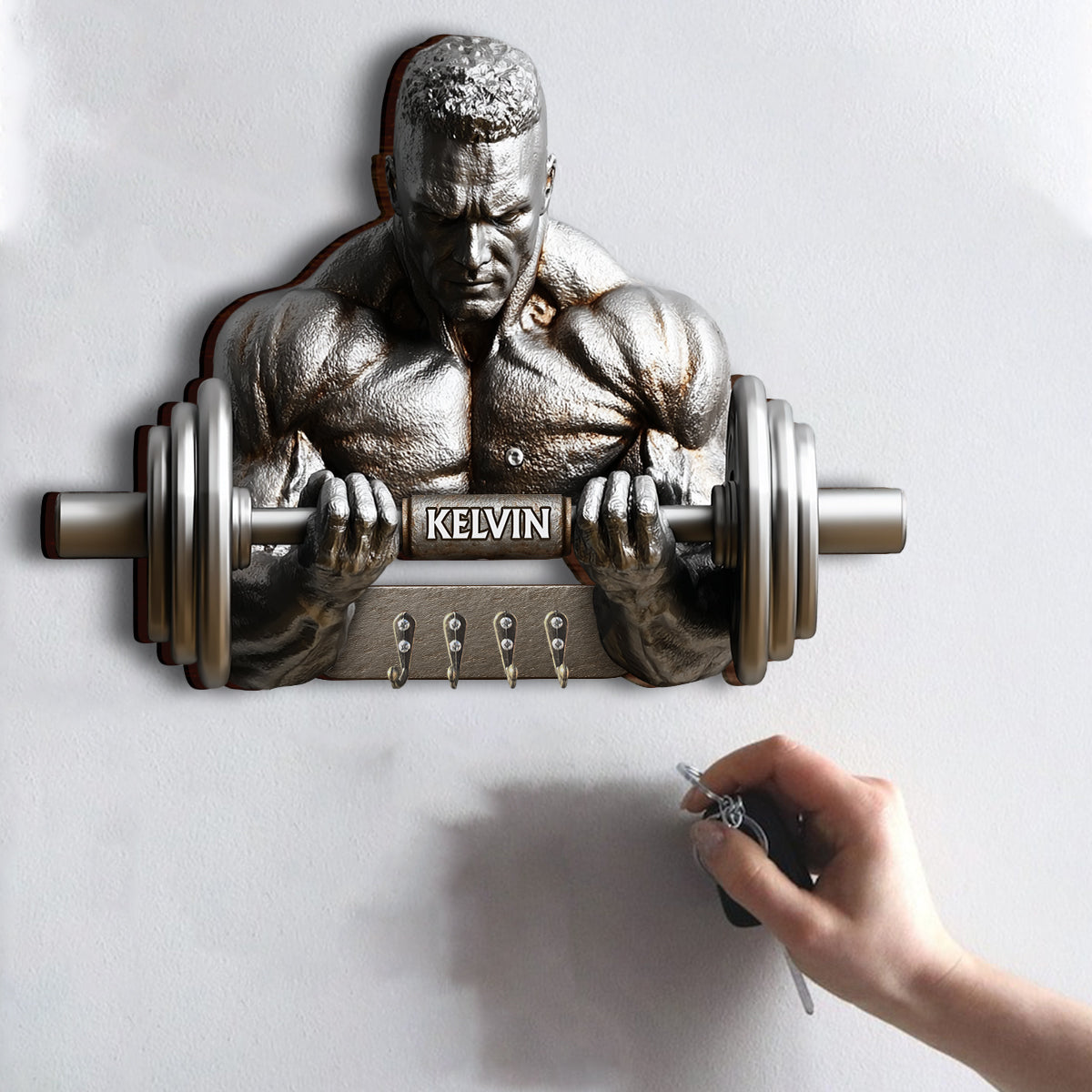 No Pain No Gain - Personalized Fitness Custom Shaped Key Rack