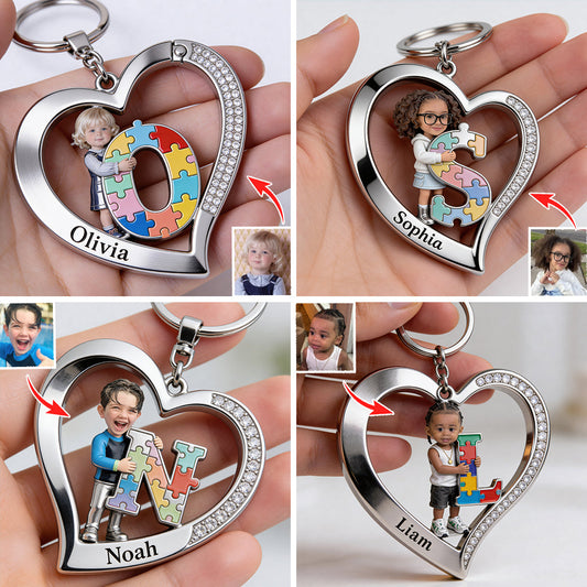 Autism Letter - Personalized Autism Awareness Keychain