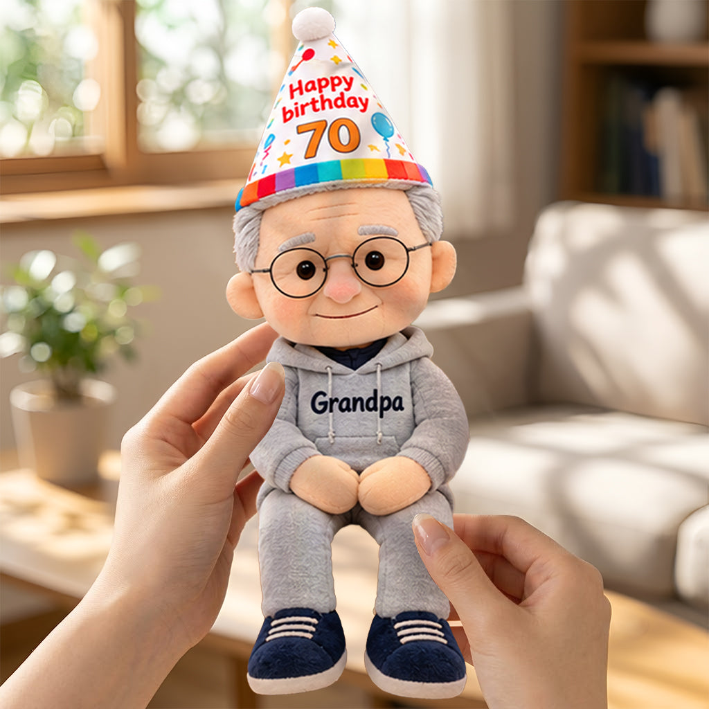 Custom Any Photo - Personalized Birthday Posable Plush Doll