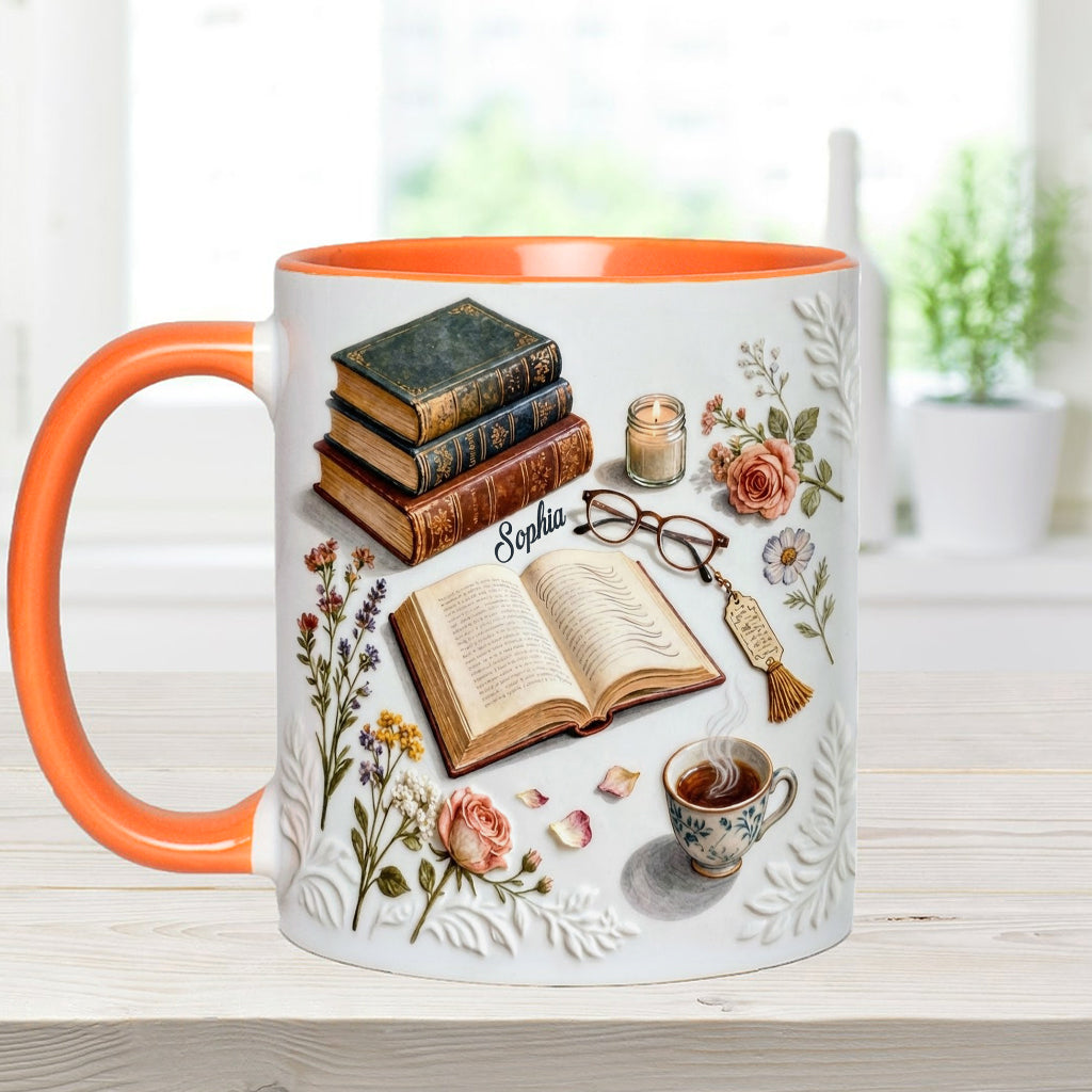 Just A Girl Who Loves Books - Personalized Book Accent Mug & Coaster
