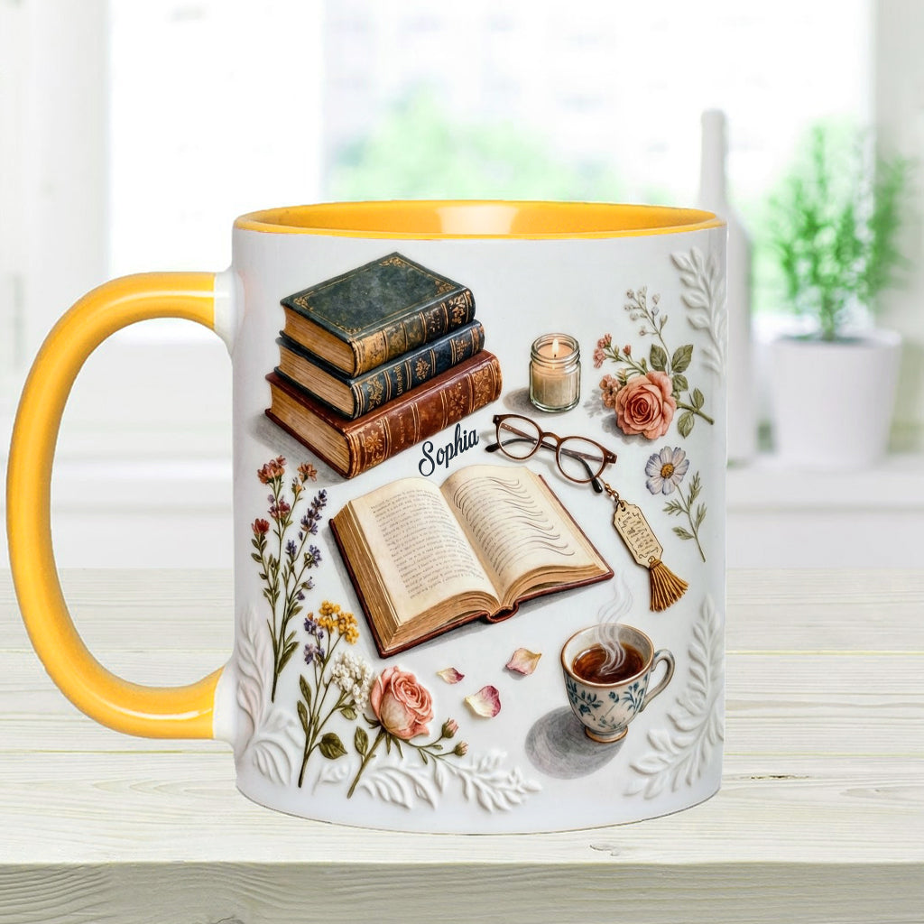 Just A Girl Who Loves Books - Personalized Book Accent Mug & Coaster