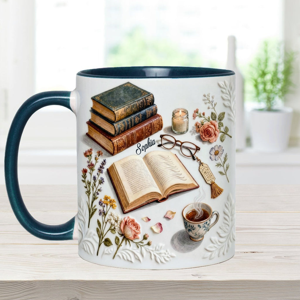 Just A Girl Who Loves Books - Personalized Book Accent Mug & Coaster