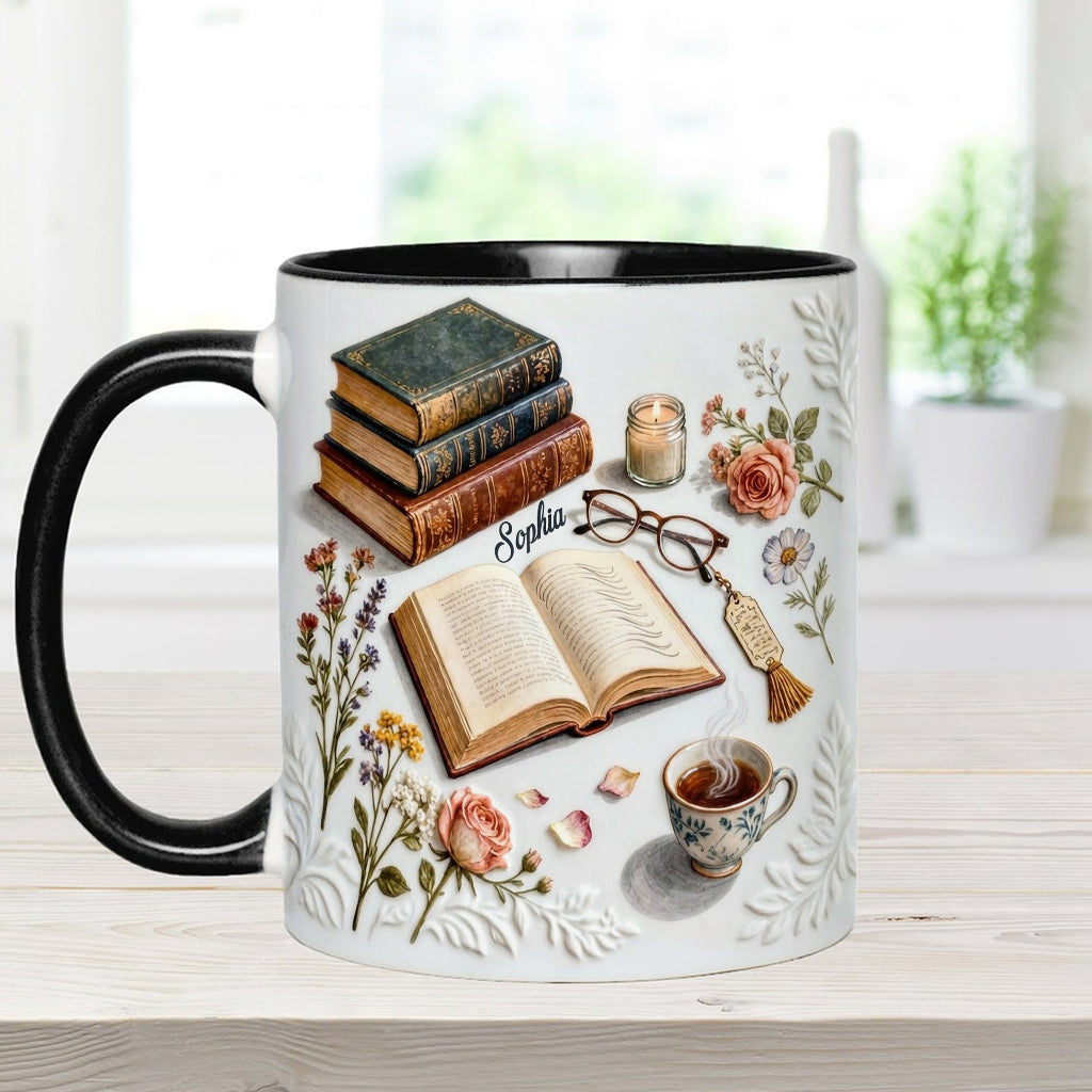 Just A Girl Who Loves Books - Personalized Book Accent Mug & Coaster