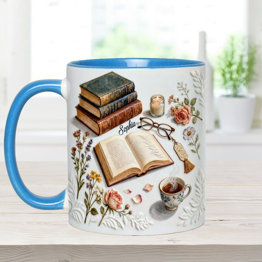 Just A Girl Who Loves Books - Personalized Book Accent Mug & Coaster