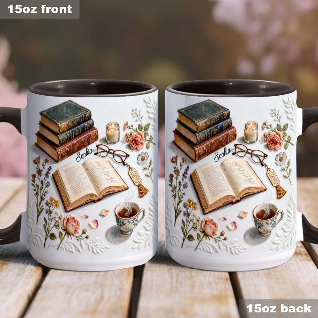 Just A Girl Who Loves Books - Personalized Book Accent Mug & Coaster