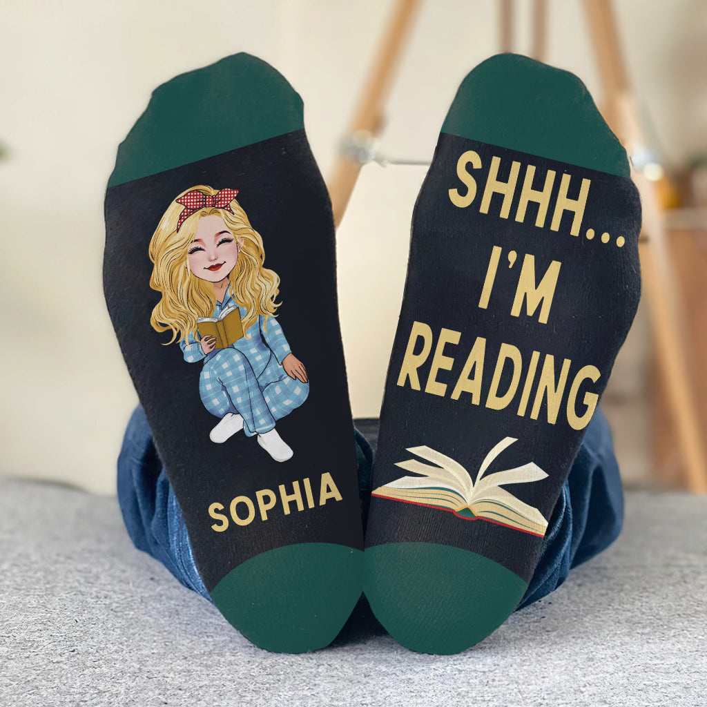 Shhh I'm Reading - Personalized Book Socks