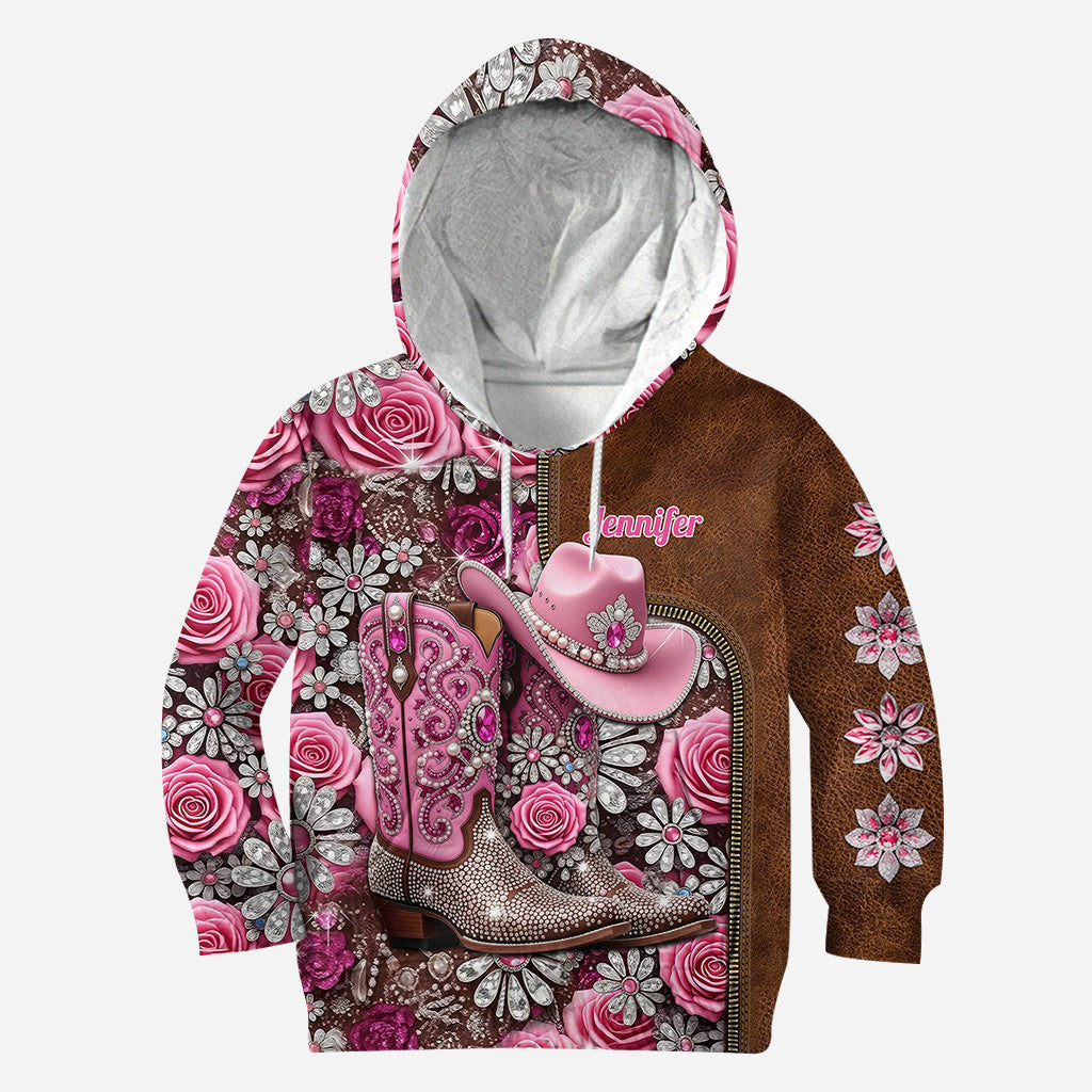 Glitter Cowgirl Boots - Personalized Cowgirl Hoodie and Leggings