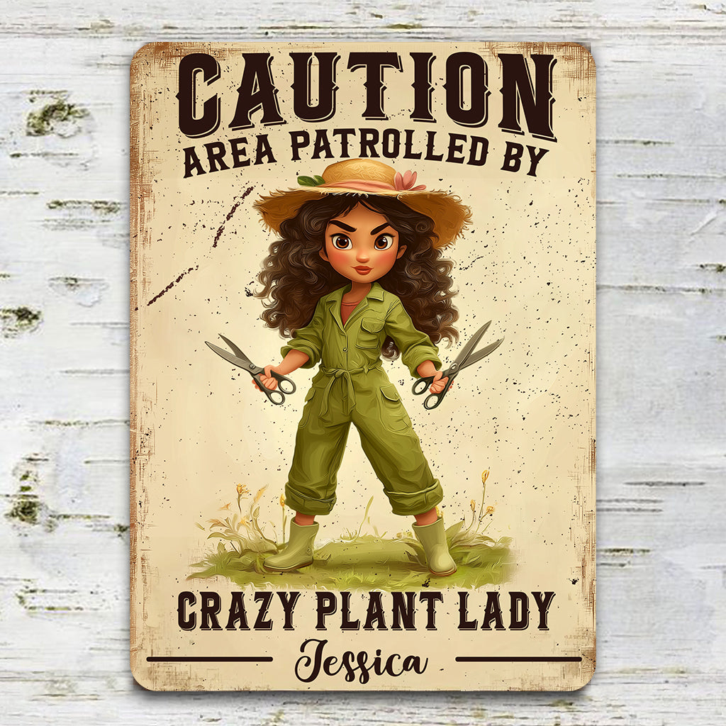 Crazy Plant Lady - Personalized Gardening Rectangle Metal Sign