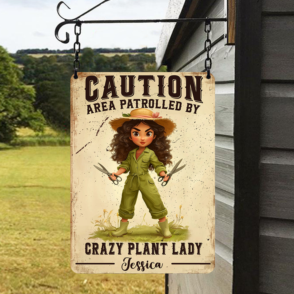 Crazy Plant Lady - Personalized Gardening Rectangle Metal Sign