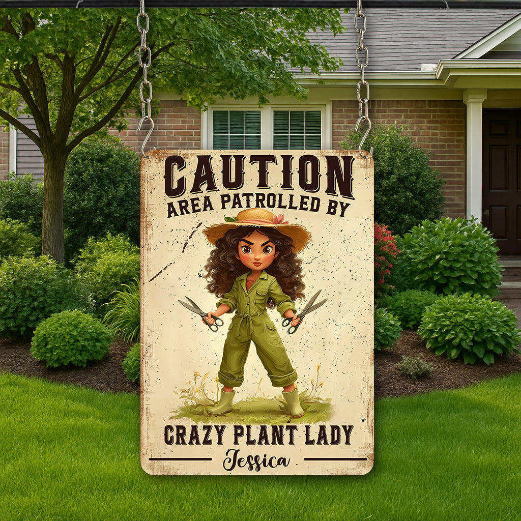 Crazy Plant Lady - Personalized Gardening Rectangle Metal Sign
