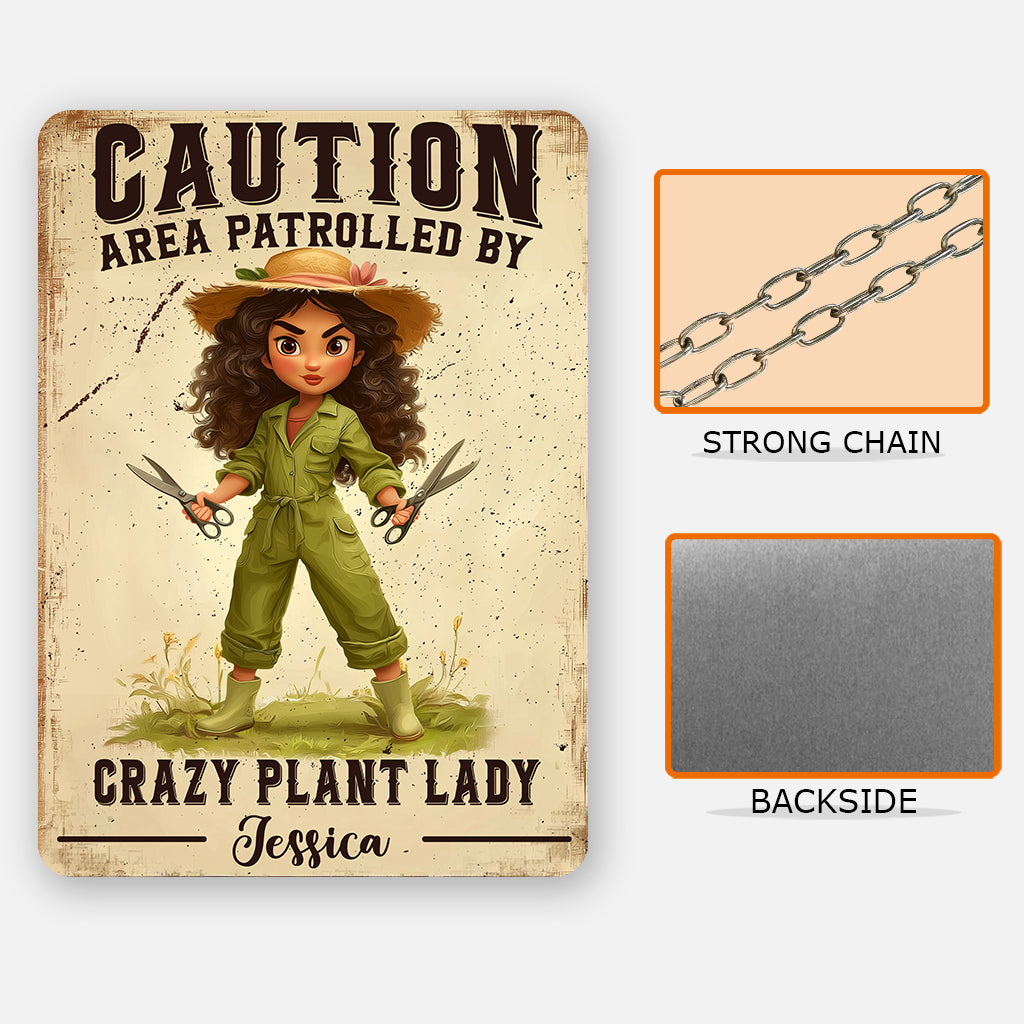 Crazy Plant Lady - Personalized Gardening Rectangle Metal Sign