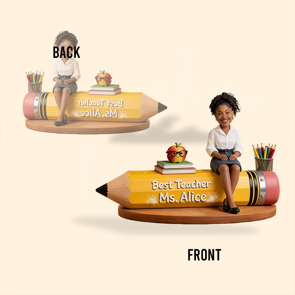 Teacher Gift, Best Gift for Teacher - Personalized Teacher Custom Shaped Acrylic Plaque