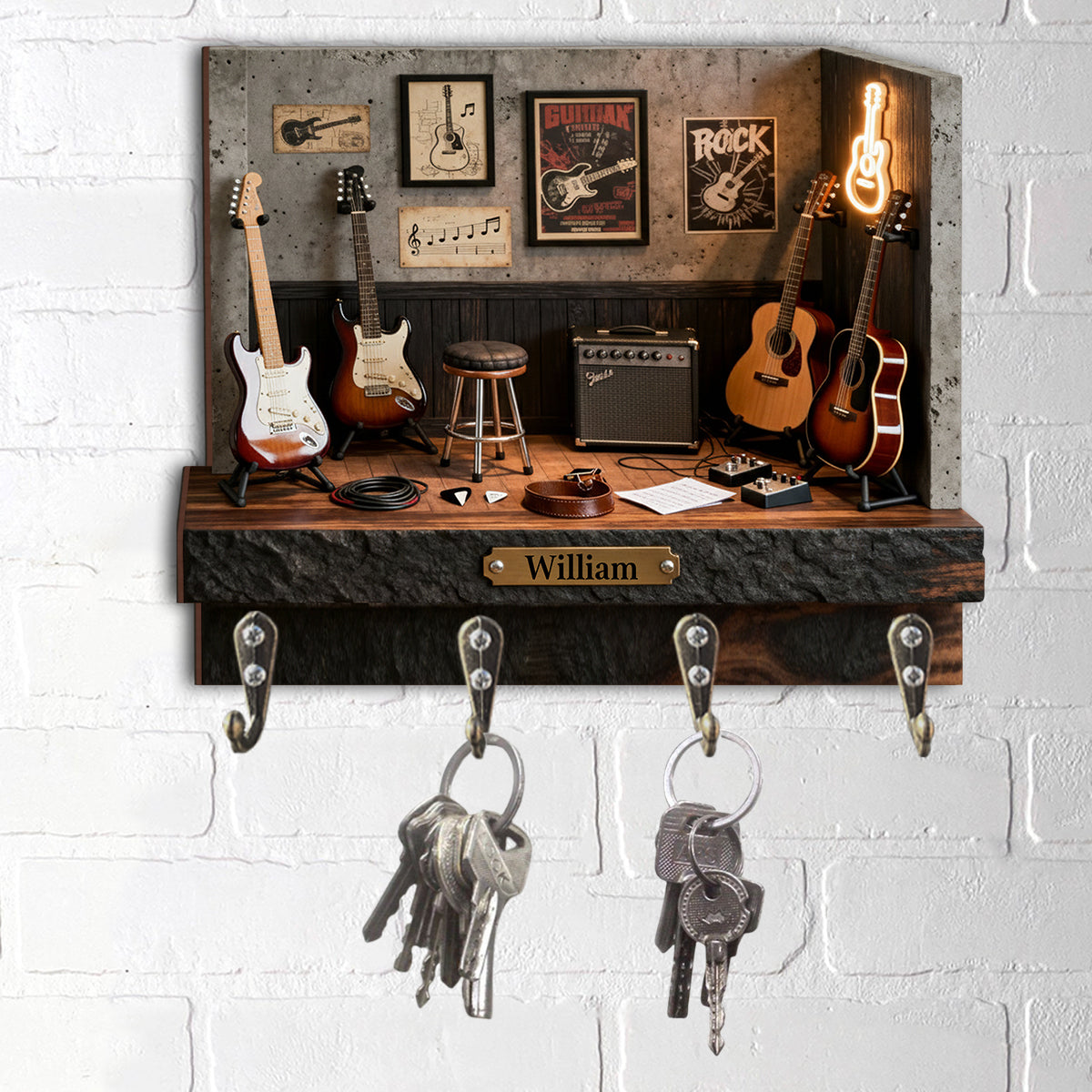 Guitarist - Personalized Guitar Custom Shaped Hanging Rack