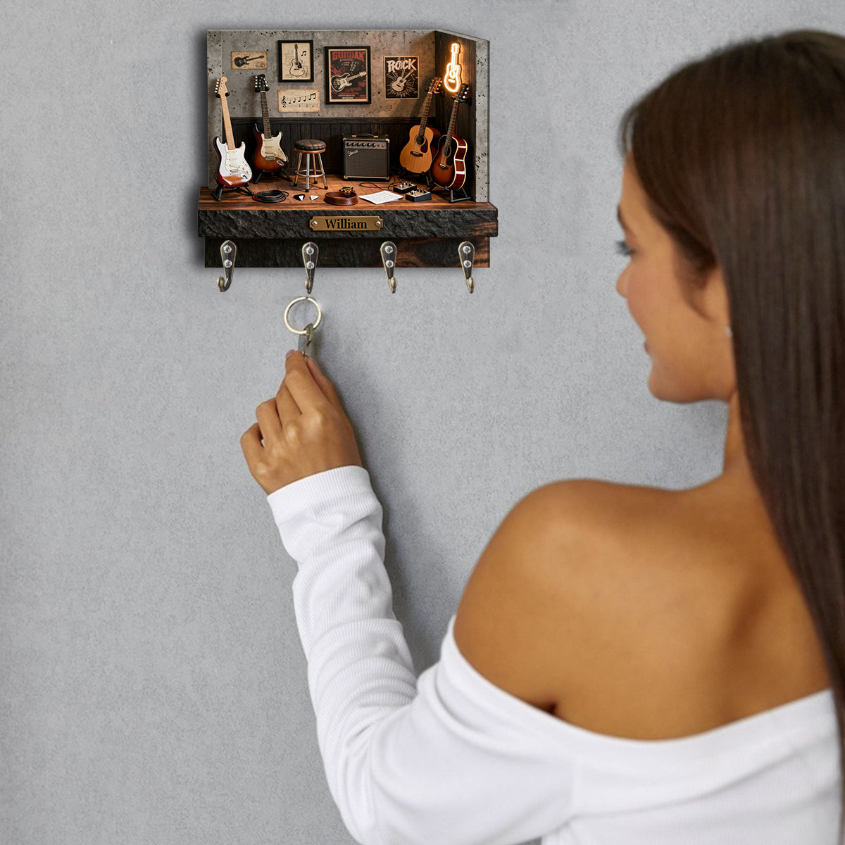 Guitarist - Personalized Guitar Custom Shaped Hanging Rack