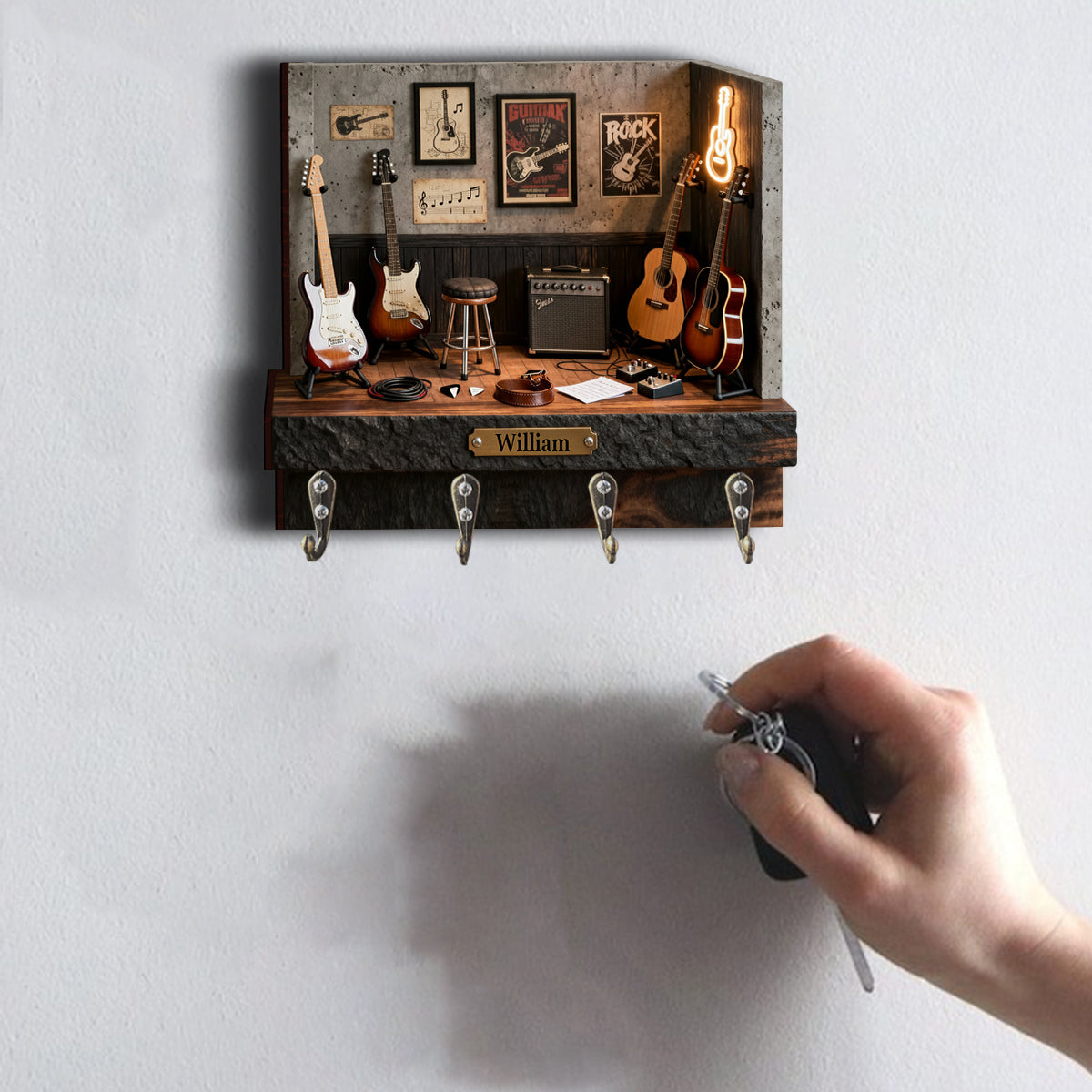 Guitarist - Personalized Guitar Custom Shaped Hanging Rack