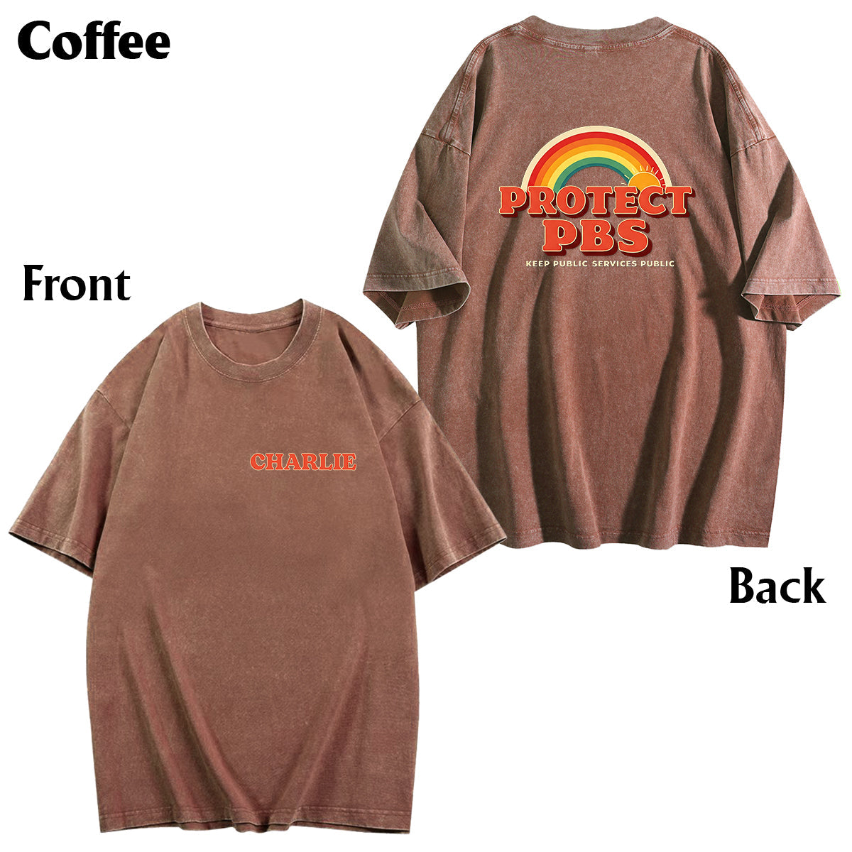 Keep Public Service Public - Personalized LGBT Support Wash T-Shirt