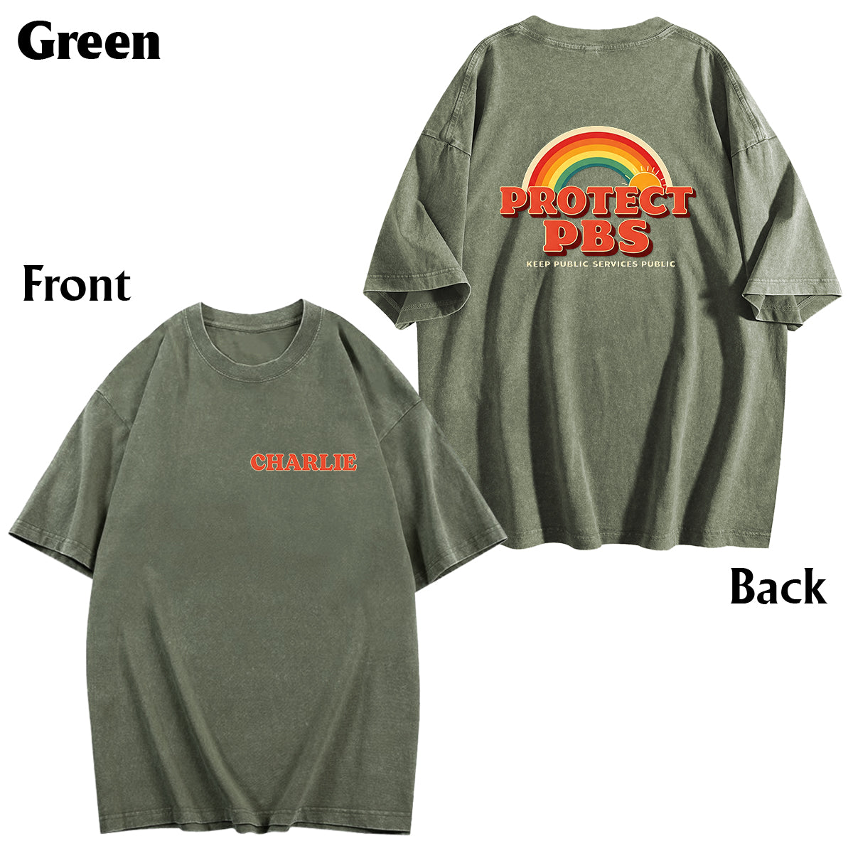 Keep Public Service Public - Personalized LGBT Support Wash T-Shirt