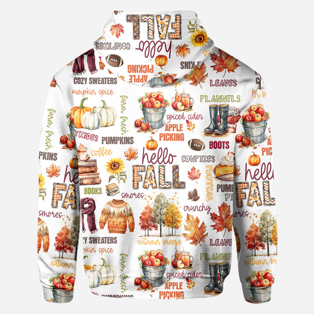 Hello Fall - Personalized Autumn All Over Shirt