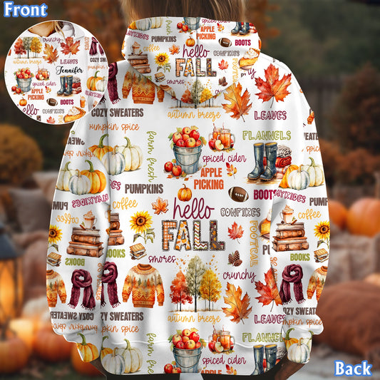 Hello Fall - Personalized Autumn All Over Shirt