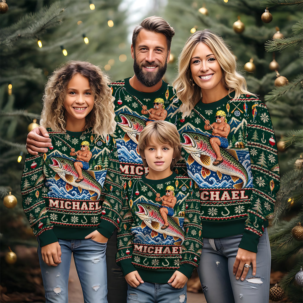 Riding On Fish Life - Personalized Fishing Ugly Sweater