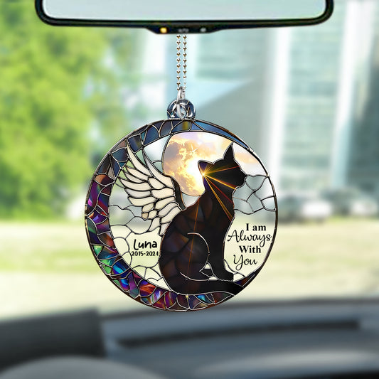 I Am Always With You - Personalized Cat Custom Shaped Car Ornament