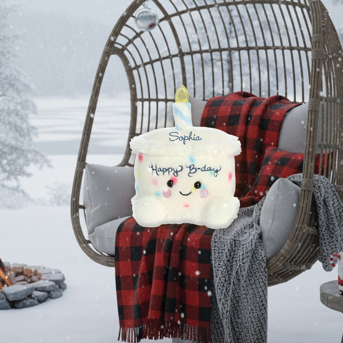 Happy Birthday - Personalized Birthday Premium Faux Fur Pillow
