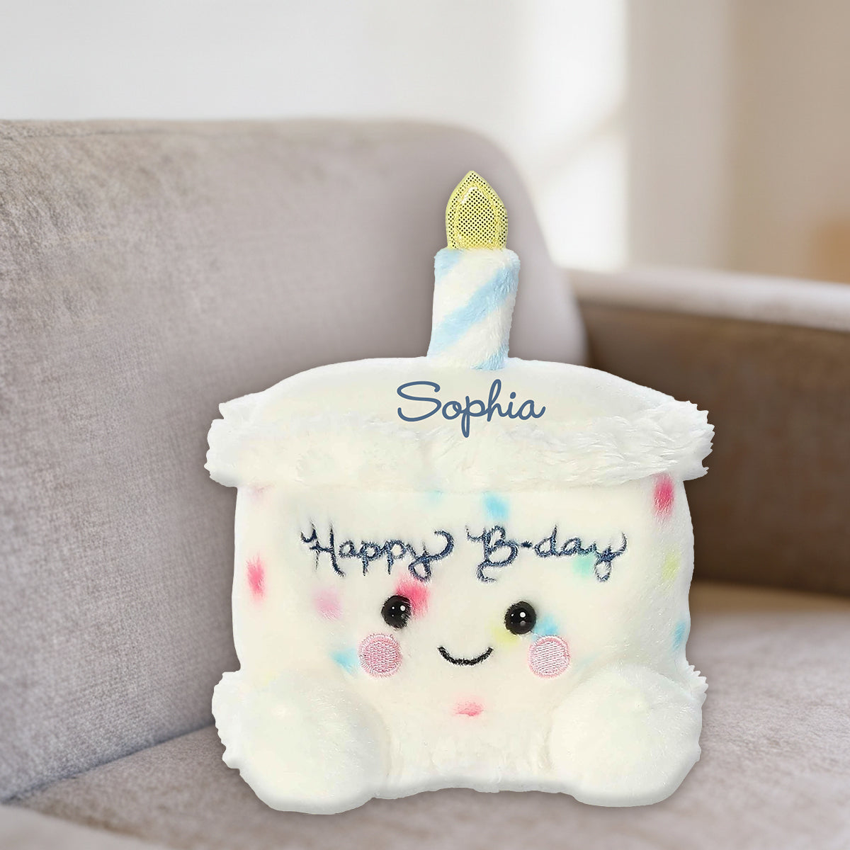 Happy Birthday - Personalized Birthday Premium Faux Fur Pillow