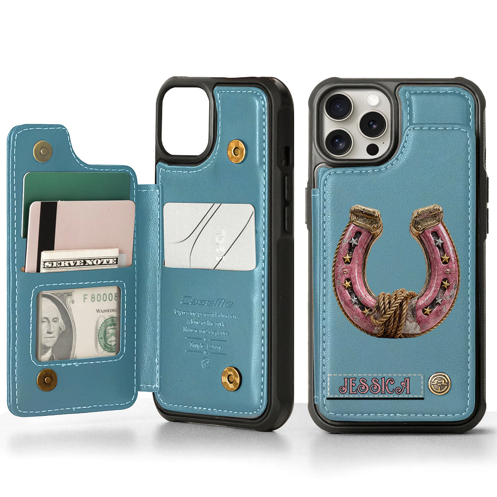 Horseshoe - Personalized Horse Wallet Phone Case