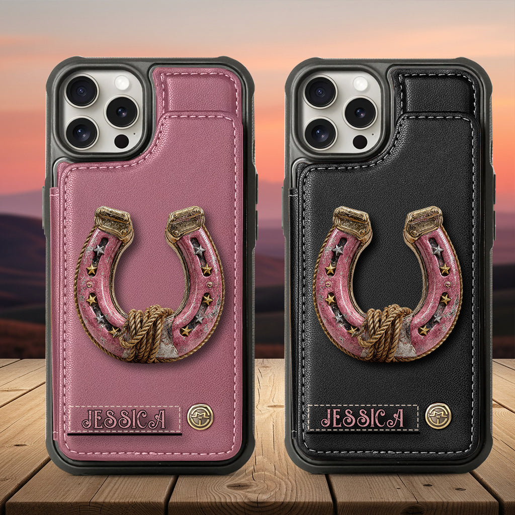 Horseshoe - Personalized Horse Wallet Phone Case