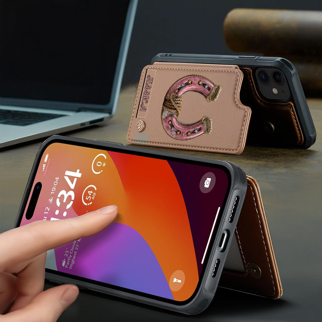 Horseshoe - Personalized Horse Wallet Phone Case