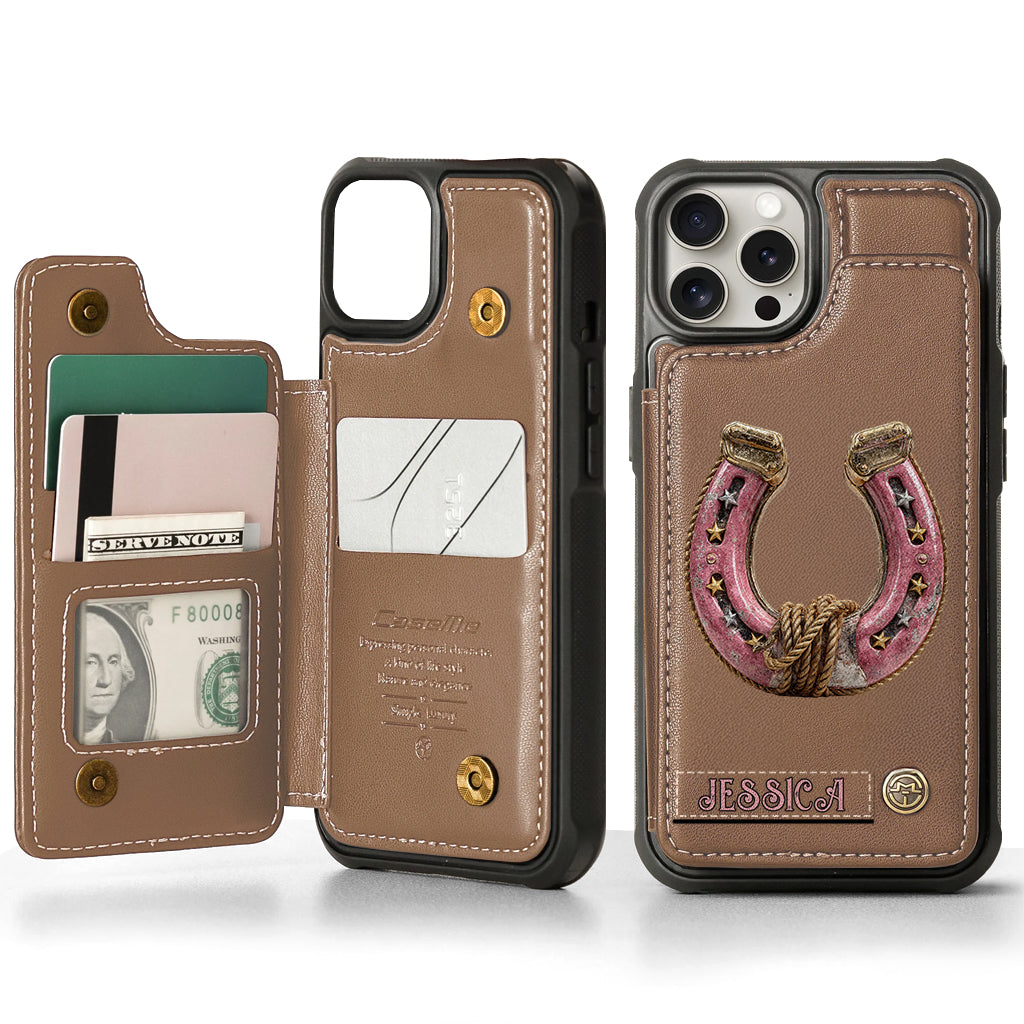 Horseshoe - Personalized Horse Wallet Phone Case