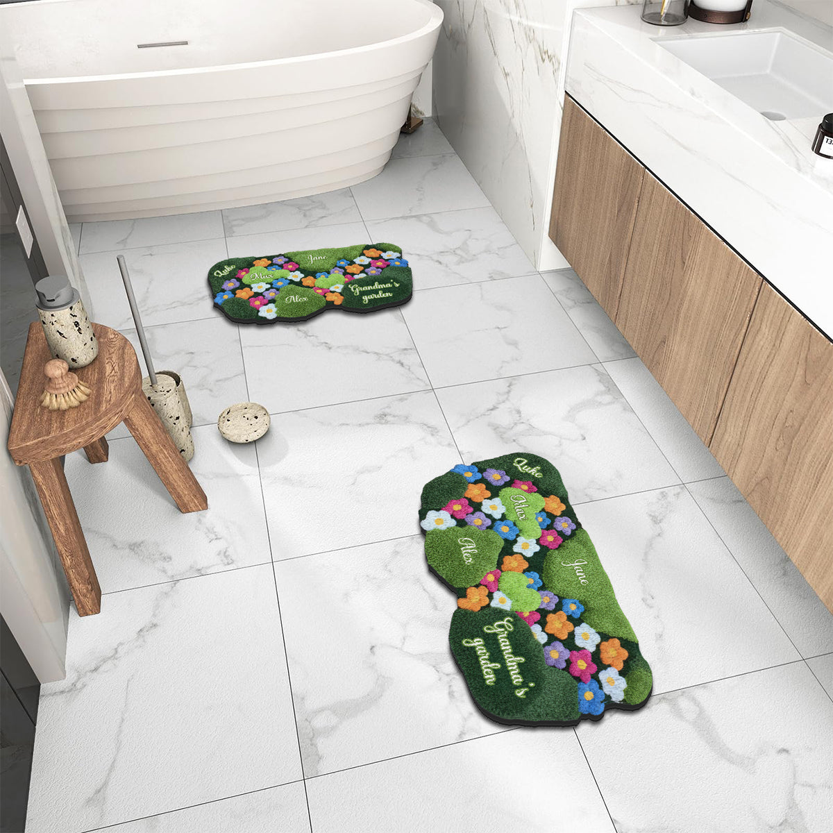 Grandma's Garden - Personalized Grandma Non-Slip Tufted Rug