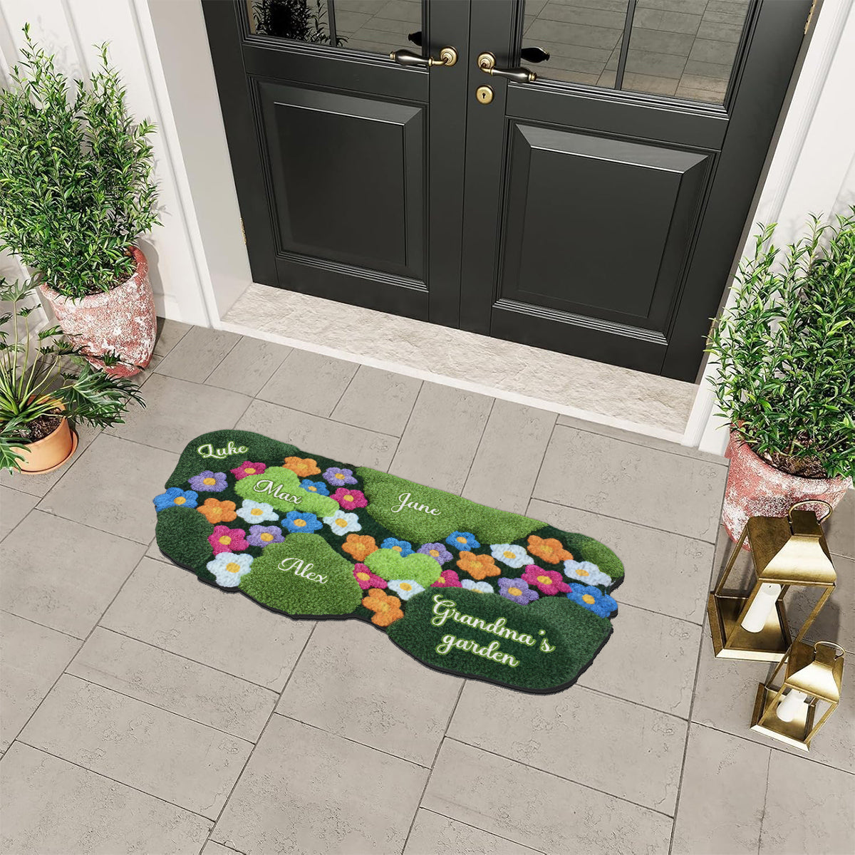 Grandma's Garden - Personalized Grandma Non-Slip Tufted Rug